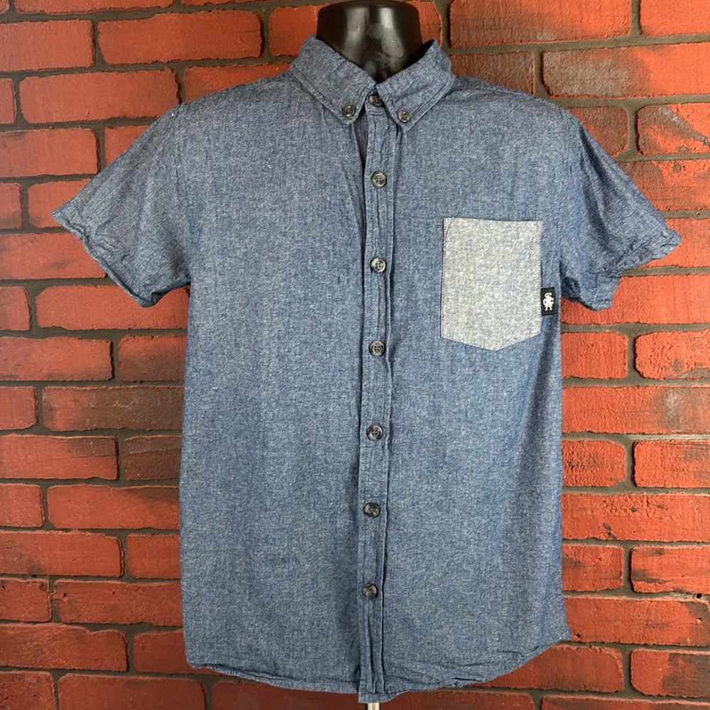 Saga Mens Medium Short Sleeve Button-Down Shirt – Casual,‎ Classic, Summer